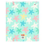 Safta Estrellas Carpeta de 4 Anillas de 35mm - Recambio de 100 Hojas A4 - Cuadricula de 5x5mm - 80g/m2 - Separadores Internos - Goma Elastica - 27x32x3.5cm - Color Verde - immagine 2