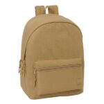 Safta Basic Mochila para Portatiles hasta 15.6" - Antirrobo - Bolsillo para Tablet hasta 11" - Asa de Mano - Conector USB - Acolchada - 31x44x18cm - Color Marron