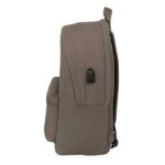 Safta Basic Vison Mochila para Portatiles hasta 15.6" - Bolsillo para Tablet hasta 11" - Antirrobo - Asa de Mano - Conector USB - Cremallera - Doble Tirador - Acolchada - 31x44x18cm - Color Marron Oscuro - immagine 3