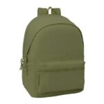 Safta Basic Mochila para Portatiles hasta 15.6" - Bolsillo para Tablet hasta 11" - Antirrobo - Asa de Mano - Conector USB - Cremallera - Doble Tirador - Acolchada - 31x44x18cm - Color Verde