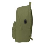 Safta Basic Mochila para Portatiles hasta 15.6" - Bolsillo para Tablet hasta 11" - Antirrobo - Asa de Mano - Conector USB - Cremallera - Doble Tirador - Acolchada - 31x44x18cm - Color Verde - immagine 3