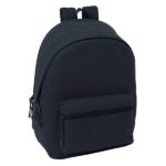 Safta Basic Mochila para Portatiles hasta 15.6" - Bolsillo para Tablet hasta 11" - Antirrobo - Asa de Mano - Conector USB - Cremallera - Doble Tirador - Acolchada - 31x44x18cm - Color Azul Oscuro