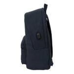 Safta Basic Mochila para Portatiles hasta 15.6" - Bolsillo para Tablet hasta 11" - Antirrobo - Asa de Mano - Conector USB - Cremallera - Doble Tirador - Acolchada - 31x44x18cm - Color Azul Oscuro - immagine 3