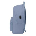 Safta Basic Mochila para Portatiles hasta 15.6" - Bolsillo para Tablet hasta 11" - Antirrobo - Asa de Mano - Conector USB - Cremallera - Doble Tirador - Acolchada - 31x44x18cm - Color Azul Azafata - immagine 3