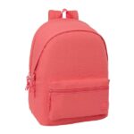 Safta Basic Marsala Mochila para Portatiles hasta 15.6" - Bolsillo para Tablet hasta 11" - Antirrobo - Asa de Mano - Conector USB - Cremallera - Doble Tirador - Acolchada - 31x44x18cm - Color Coral