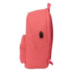 Safta Basic Marsala Mochila para Portatiles hasta 15.6" - Bolsillo para Tablet hasta 11" - Antirrobo - Asa de Mano - Conector USB - Cremallera - Doble Tirador - Acolchada - 31x44x18cm - Color Coral - immagine 3