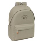 Safta Spagnolo Mochila para Portatiles hasta 15.6" - Bolsillo para Tablet hasta 11" - Antirrobo - Asa de Mano - Conector USB - Cremallera - Doble Tirador - Acolchada - 31x44x18cm - Color Marron Claro