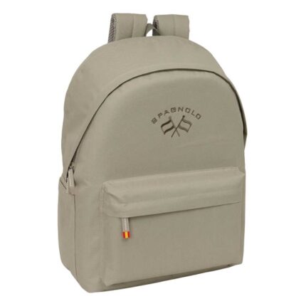 Safta Spagnolo Mochila para Portatiles hasta 15.6" - Bolsillo para Tablet hasta 11" - Antirrobo - Asa de Mano - Conector USB - Cremallera - Doble Tirador - Acolchada - 31x44x18cm - Color Marron Claro