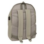 Safta Spagnolo Mochila para Portatiles hasta 15.6" - Bolsillo para Tablet hasta 11" - Antirrobo - Asa de Mano - Conector USB - Cremallera - Doble Tirador - Acolchada - 31x44x18cm - Color Marron Claro - immagine 2