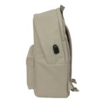 Safta Spagnolo Mochila para Portatiles hasta 15.6" - Bolsillo para Tablet hasta 11" - Antirrobo - Asa de Mano - Conector USB - Cremallera - Doble Tirador - Acolchada - 31x44x18cm - Color Marron Claro - immagine 3