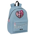 Safta K-Pop Demon Hunters Huntr/X Mochila para Portatiles hasta 14.1" - Portabotellas - Cremallera con Doble Tirador - Asa de Mano - Bolsillo Frontal - Acolchada - 31x43x13cm - Color Azul Claro