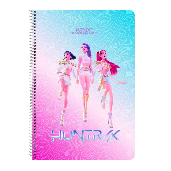 Safta K-Pop Demon Hunters Libreta con Espiral - Formato Folio - 80 Hojas de 80g/m2 - Cuadricula 4x4mm - Tapas Duras Glasofonadas - 21.5x31x1cm - Multicolor Safta K-Pop Demon Hunters Libreta con Espiral - Formato Folio - 80 Hojas de 80g/m2 - Cuadricula 4x4mm - Tapas Duras Glasofonadas - 21.5x31x1cm - Multicolor