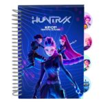 Safta K-Pop Demon Hunters Bloc de Notas - Formato A5 - 80 Hojas de 80 g/m2 - Espiral - Tapas Duras - 4 Separadores Interiores - 14.8x2.1cm - Color Azul Marino