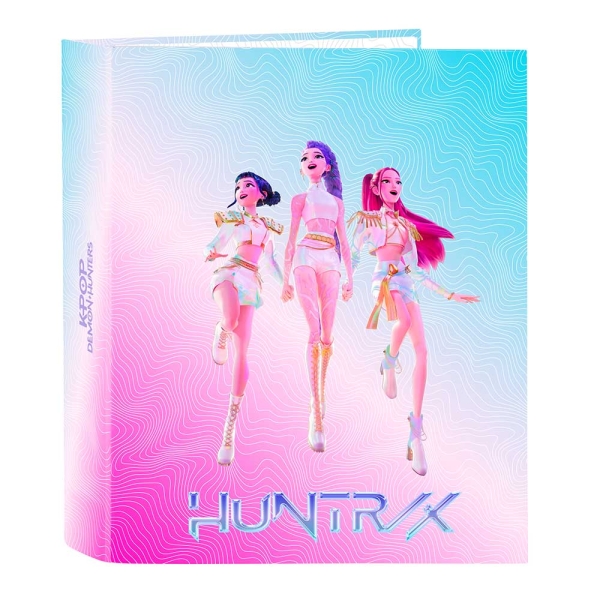 Safta K-Pop Demon Hunters Carpeta de 4 Anillas de 40mm - Formato Folio - Tapas Duras Forradas - Lomo Ancho - 27x33x6cm - Multicolor Safta K-Pop Demon Hunters Carpeta de 4 Anillas de 40mm - Formato Folio - Tapas Duras Forradas - Lomo Ancho - 27x33x6cm - Multicolor