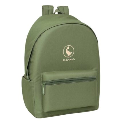 Safta el Ganso Basics Mochila para Portatiles hasta 15.6" - Antirrobo - Bolsillo para Tablet hasta 11" - Asa de Mano - Conector USB - Acolchada - 31x44x18cm - Color Verde