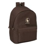 Safta el Ganso Basics Mochila para Portatiles hasta 15.6" - Bolsillo para Tablet hasta 11" - Antirrobo - Asa de Mano - Conector USB - Bolsillo Frontal - Acolchada - 31x44x18cm - Color Chocolate