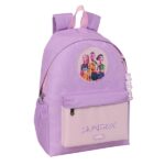Safta K-Pop Demon Hunters Iconic Mochila para Portatiles hasta 14.1" - Portabotellas - Cremallera con Doble Tirador - Asa de Mano - Bolsillo Frontal - Acolchada - 31x43x13cm - Color Lavanda