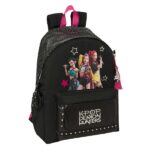 Safta K-Pop Demon Hunters Energy Mochila para Portatiles hasta 14.1" - Portabotellas - Cremallera con Doble Tirador - Asa de Mano - Bolsillo Frontal - Acolchada - 31x43x13cm - Color Negro y Rosa