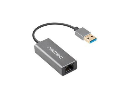 Natec Cricket Adaptador de Red Ethernet USB 3.0 a RJ45 1GB - Transferencia de Datos Rapida y Fiable - Color Gris