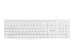 Natec Nautilus Teclado  Multimedia USB - 106 Teclas Membrana - Resistente a Salpicaduras - Color Blanco