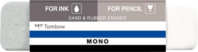 Tombow Mono Sand and Rubber Goma de Borrar para Tinta y Lapiz - 13g - Forma Biselada - Funda de Papel - Color Blanco y Gris Tombow Mono Sand and Rubber Goma de Borrar para Tinta y Lapiz - 13g - Forma Biselada - Funda de Papel - Color Blanco y Gris