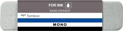 Tombow Mono Sand Goma de Borrar para Tinta - 13g - Microparticulas de Arena - Forma Biselada - Funda de Papel - Color Gris