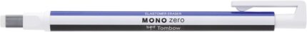 Tombow Mono Zero Portagomas - Punta Rectangular de 2.5x5mm - Capuchon de Proteccion - Mecanismo de Giro - Libre de PVC y Latex - Color Blanco
