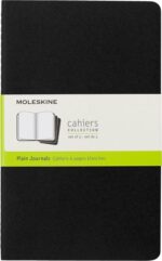 Moleskine Cahier Pack de 3 Libretas - Papel Marfil Liso - 70g/m2 - Esquinas Redondeadas - Solapa para Notas Sueltas - Costuras Visibles en el Lomo - 13x21cm - Color Negro