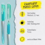Online MagiXX Classic Boligrafo de Tinta Gel Borrable - Trazo de 0.7mm - Cartucho Reemplazable - Uso Ambidiestro - Color Turquesa - immagine 2