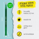 Online MagiXX Pack de 3 Recambios de Tinta Gel Borrable - Trazo de 0.7mm - Color Verde - immagine 2
