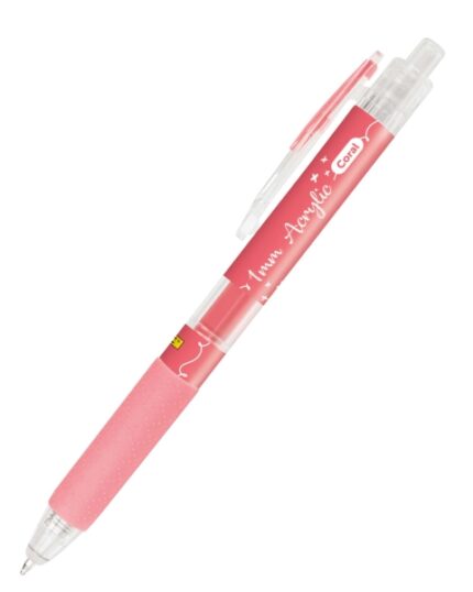 Online Boligrafo Retractil - Tinta Acrilica - Punta Fina de 1mm - Color Coral