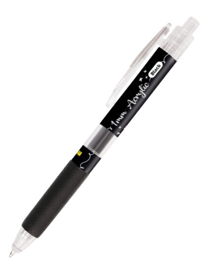 Online Boligrafo Retractil - Tinta Acrilica - Punta Fina de 1mm - Color Negro