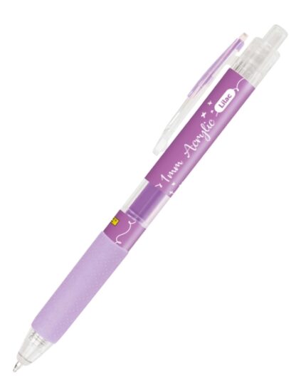 Online Boligrafo Retractil - Tinta Acrilica - Punta Fina de 1mm - Color Lila