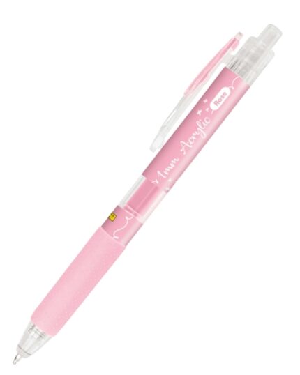 Online Boligrafo Retractil - Tinta Acrilica - Punta Fina de 1mm - Color Rosa