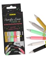 Online Classic Pack de 6 Boligrafos Retractiles - Tinta Acrilica - Punta Fina de 1mm - Colores Surtidos