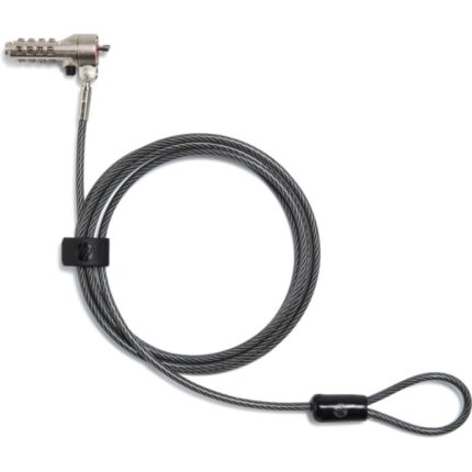 HP Nano Cable Antirrobo - Combinacion Programable de 4 Digitos - Cable de Acero Galvanizado 1.83m Revestido en Vinilo - Cabezal Giratorio