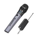 Coolsound CS0286 Microfono Inalambrico UHF - Autonomia Hasta 6 Horas - Receptor Incluido - Emparejamiento Automatico - Boton On/Off - Jack de 6.3mm y 3.5mm - Color Gris