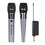 Coolsound CS0287 Pack 2 Microfono Inalambrico UHF - Autonomia Hasta 6 Horas - Receptor Incluido - Emparejamiento Automatico - Boton On/Off - Jack de 6.3mm y 3.5mm - Color Gris - immagine 2