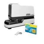 Rapid Pro 90EC Grapadora Electrica - Grapa hasta 50 Hojas - Usa Grapas Nº66 y Nº44 - Grapado Cerrado - Ajuste Automatico de la Fuerza de Grapado - Color Blanco/Negro