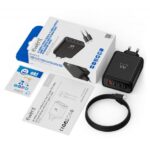 QC5.0 - 1xUSB-A QC3.0 - Cable 2 Metros - Color Negro