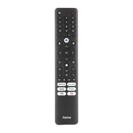 Hama Mando a Distancia para TV TCL - Alcance 10m - 45 Botones - Acceso Directo a Plataformas de Streaming - 4.2x21.5x1.5cm - Color Negro