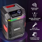 NGS Wild Bash Compact Altavoz Premium 200W - Bluetooth 5.4 - USB y AUX - Iluminacion LED - IPX6 - Color Negro - immagine 4