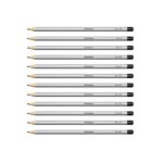 ErichKrause Art Pack de 12 Lapices de Grafito - Durezas Surtidas 2H-8B - Cuerpo Hexagonal - Pegado Completo de la Mina - Facil Afilado - Color Plata - immagine 2