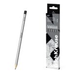 ErichKrause Art Pack de 6 Lapices de Grafito - Durezas Surtidas 2H-4B - Cuerpo Hexagonal - Facil Afilado - Agarre Ergonomico - Color Plata