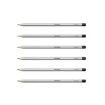 ErichKrause Art Pack de 6 Lapices de Grafito - Durezas Surtidas 2H-4B - Cuerpo Hexagonal - Facil Afilado - Agarre Ergonomico - Color Plata - immagine 2