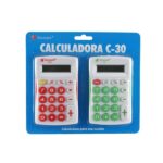 Bismark C-30 Pack de 2 Calculadoras Infantiles - Pantalla LCD - Funciones Basicas - Alimentacion a Pilas - Colores Surtidos Aleatorios