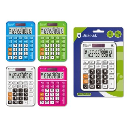 Bismark C-2746 Calculadora de Sobremesa - Pantalla LCD de 12 Digitos - 3 Teclas de Memoria