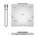 Aisens ASUC-7P045-GR Soporte para Portatil hasta 16" - Regulable en Altura - Antideslizante - Plegable - USB-C Docking 7 en 1 - Color Gris - immagine 4