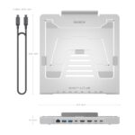 Aisens ASUC-7P046-GR Soporte para Portatil hasta 16" - Regulable en Altura - Antideslizante - Plegable - USB-C Docking 7 en 1 - Color Gris - immagine 4