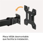 Cromad Soporte de Mesa con Brazo Articulado para Monitor de 17"-32" - Giratorio, Inclinable y Extensible - Gestion de Cables - Peso Max 10kg - VESA 100x100mm - immagine 5